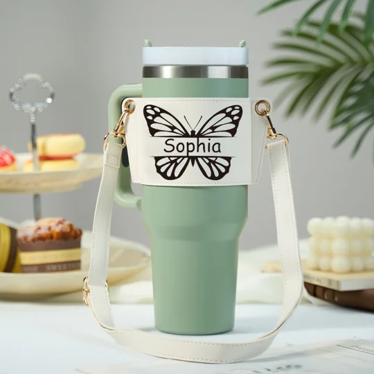 Personalized Butterfly 40oz Tumbler Carrier | KEEPSORA