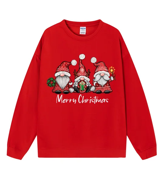 Women's Christmas Sweatshirt – Cartoon Holiday Eco-Cotton Fleece Pullover – S–2XL – FREE SHIPPING