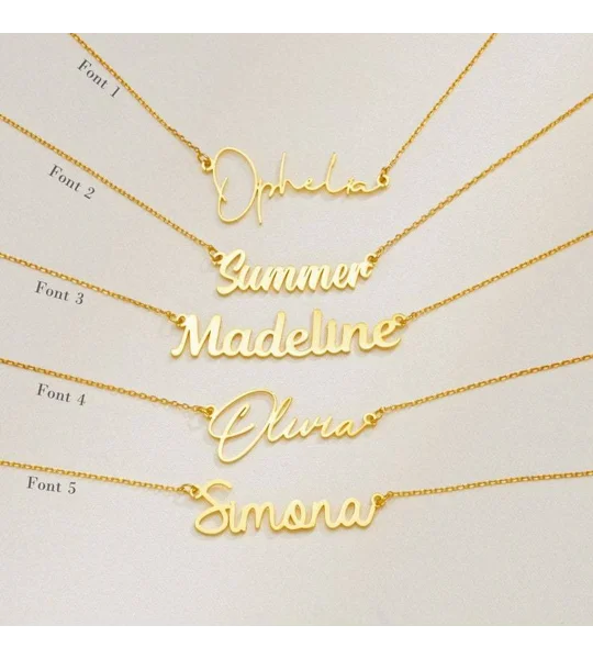 Personalized 18K Gold-Plated Heart Name Necklace – Custom Jewelry Gift for Mom & Her – FREE SHIPPING