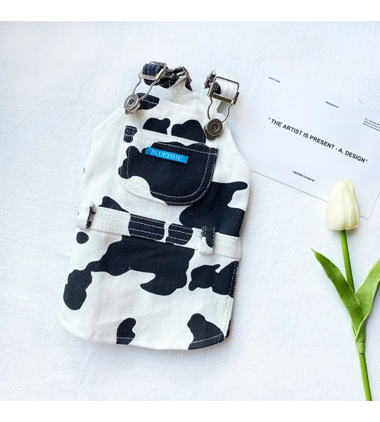 Cute Dog Suspender Overalls & Skirt | Cow Print & Tie-Dye