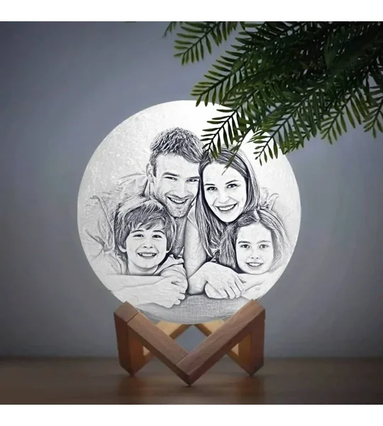 Personalized 3D Photo Moon Lamp | Custom LED Gift