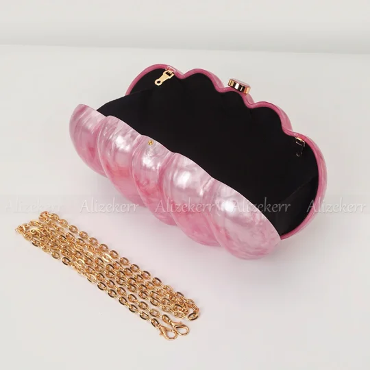 Elegant Shell-Shaped Evening Clutch Bag | Bridal Wedding Purse