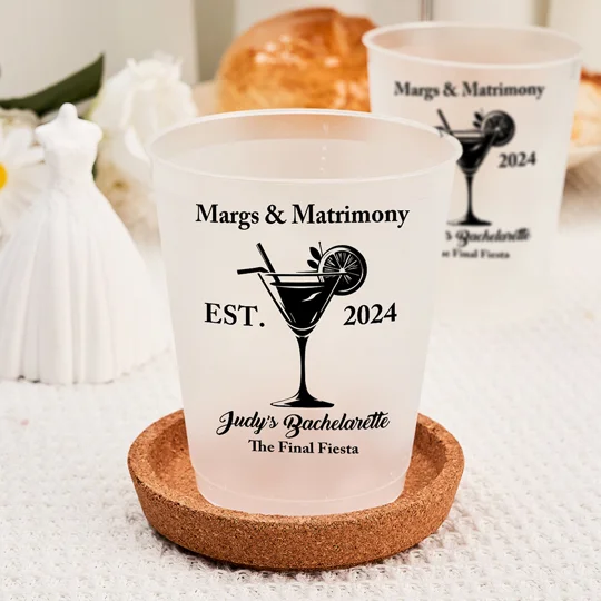 Personalized Margs & Matrimony Bachelorette Party Cup | Custom Bride Name