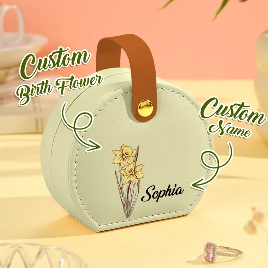 Personalized Birth Flower Jewelry Box | KEEPSORA