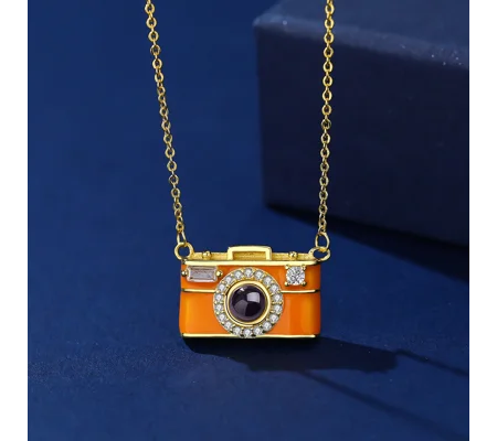Personalized Camera Photo Projection Necklace | Custom Hidden Picture Jewelry Gift for Her