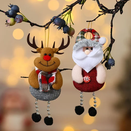 Christmas Fabric Ornaments | Santa & Snowman | KEEPSORA