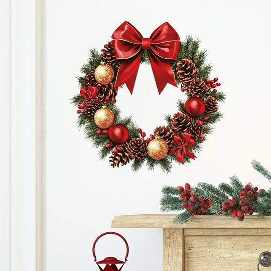 Christmas Wreath Wall Decal | Holiday Décor | KEEPSORA