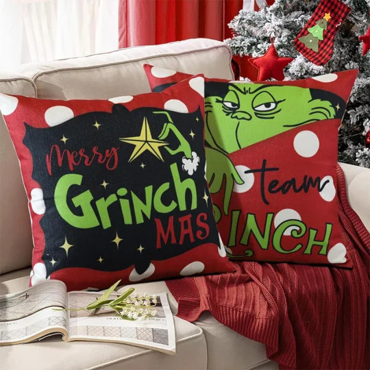 Greentown Christmas Pillow Cover 18x18 | KEEPSORA