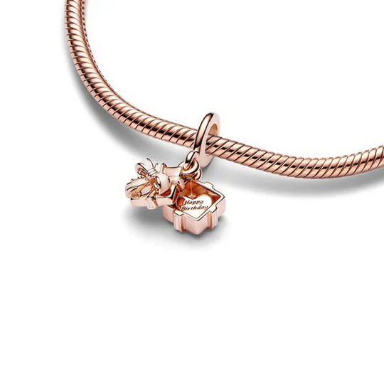 Gift Box Pendant Charm with Bow | KEEPSORA