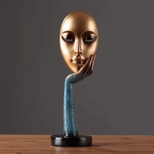 Modern Abstract Face Sculpture 14.6" | KEEPSORA