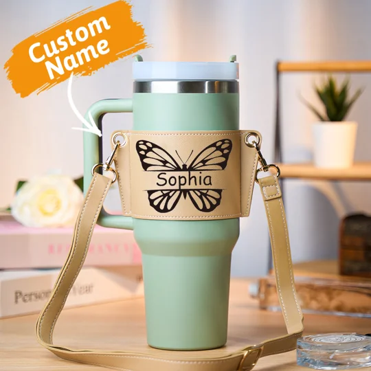 Personalized Butterfly 40oz Tumbler Carrier | KEEPSORA