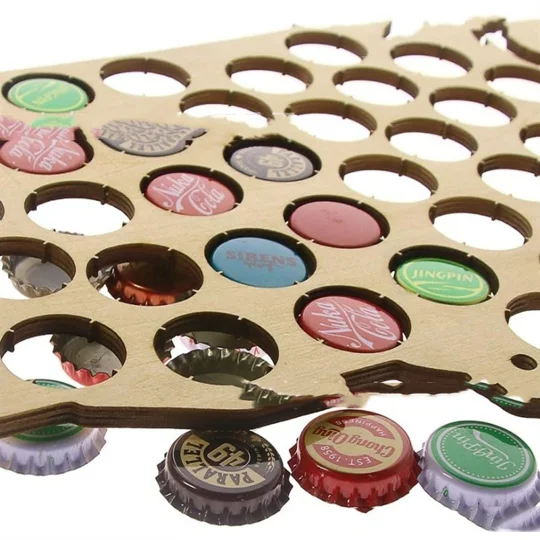 Wooden Beer Cap Map Display – Beer Lover Gift | KEEPSORA