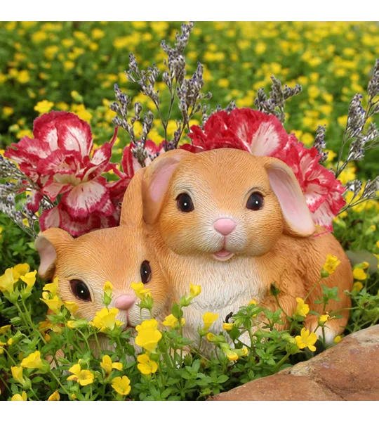Adorable Rabbit Resin Flowerpot Planter – Cute Bunny Succulent Pot for Home, Desk & Garden Décor