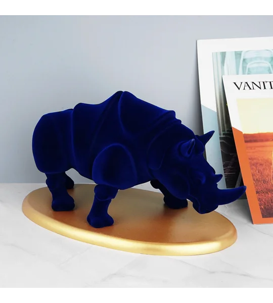 Modern Rhinoceros Resin Sculpture – Bold Rhino Statue for Living Room, Office, Shelf & Table Décor