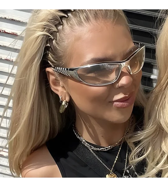 Futuristic Y2K Sunglasses for Women – Retro Millennium Statement Shades & Streetwear Eyewear – FREE