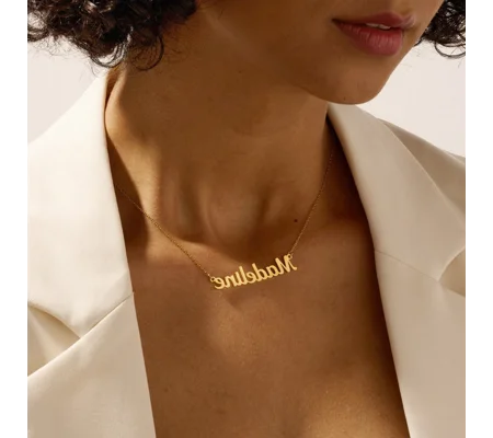 Personalized 18K Gold-Plated Heart Name Necklace