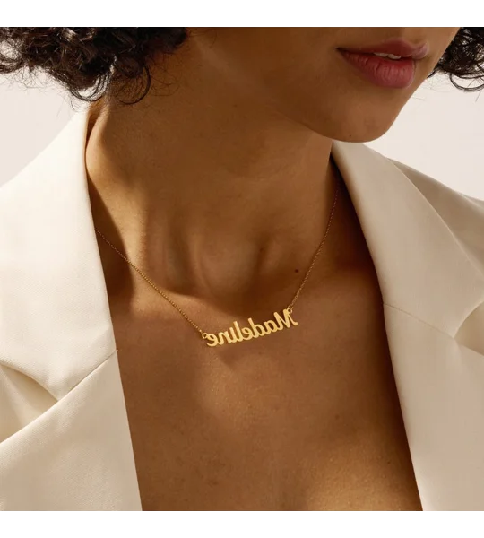 Personalized 18K Gold-Plated Heart Name Necklace – Custom Jewelry Gift for Mom & Her – FREE SHIPPING