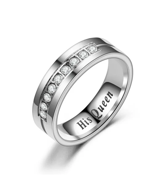 His Queen Her King Titanium Couple Rings – Wedding & Engagement Bands – FREE SHIPPING