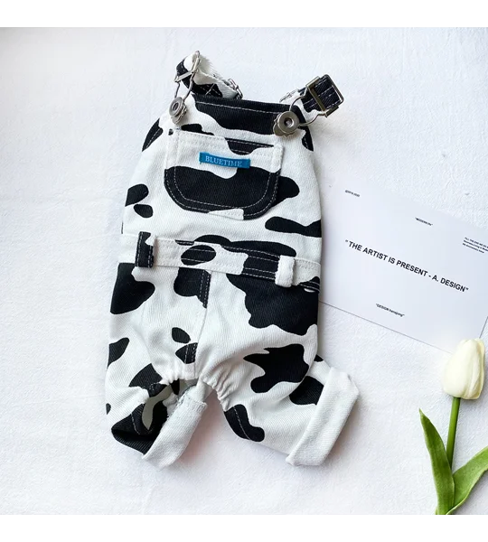 Cute Dog Suspender Overalls & Skirt | Cow Print & Tie-Dye