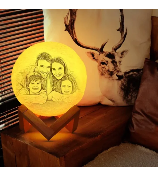 Personalized 3D Photo Moon Lamp | Custom LED Gift