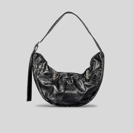 Holographic Crescent Shoulder Bag | Sparkle Ruffle Purse