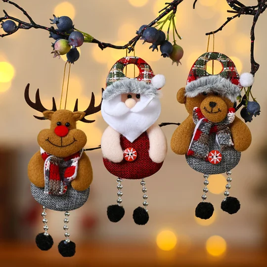 Christmas Fabric Ornaments | Santa & Snowman | KEEPSORA