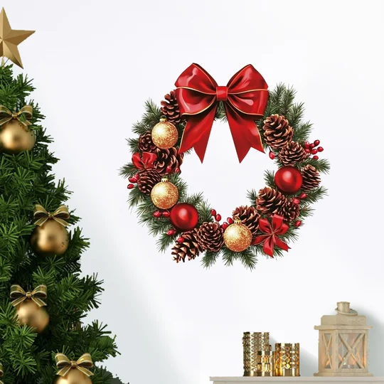 Christmas Wreath Wall Decal | Holiday Décor | KEEPSORA