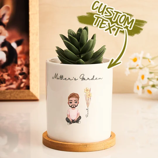 Personalized Birth Flower Plant Pot | KEEPSORA