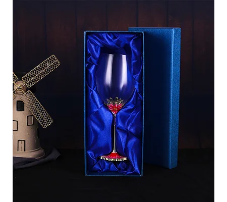 European Enamel Wine Glass | Chrysanthemum Crystal Goblet