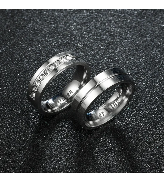 His Queen Her King Titanium Couple Rings – Wedding & Engagement Bands – FREE SHIPPING