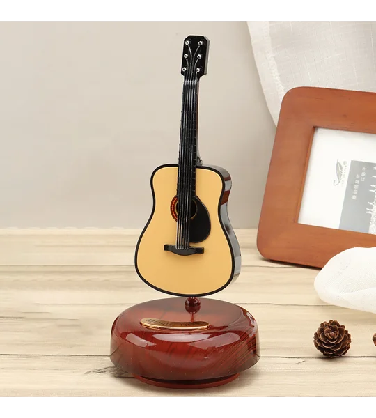 Rotating Musical Instrument Music Box – Guitar & Violin Classical Wind-Up Music Box – FREE SHIPPING