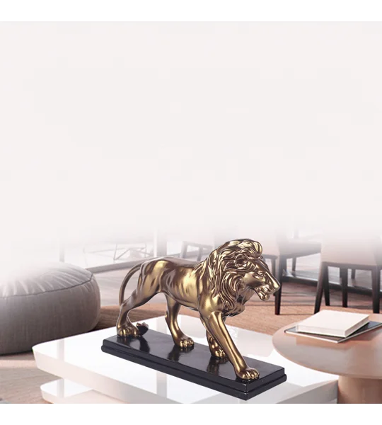 Hand-Painted Lion Statue – Modern Resin Lion Figurine for Office Desk & Home Decor – FREE SHIPPING