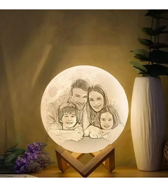 Personalized 3D Photo Moon Lamp | Custom LED Gift