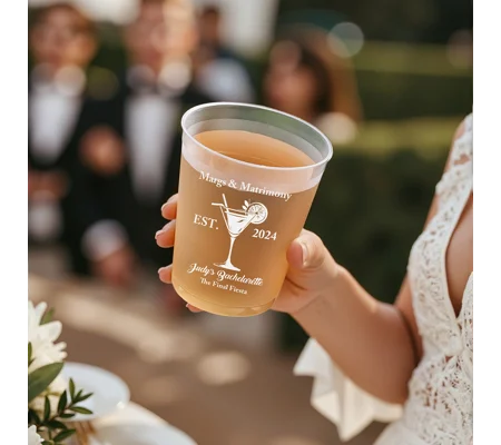 Personalized Margs & Matrimony Bachelorette Party Cup | Custom Bride Name