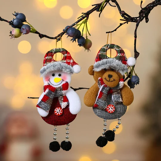 Christmas Fabric Ornaments | Santa & Snowman | KEEPSORA