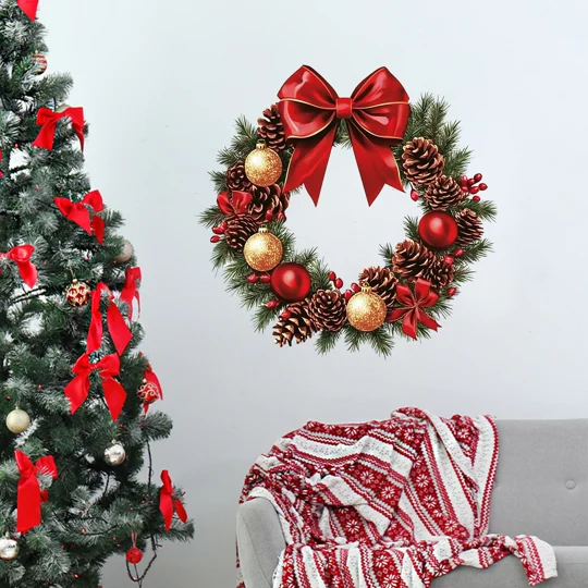 Christmas Wreath Wall Decal | Holiday Décor | KEEPSORA
