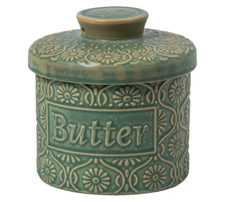 Retro Ceramic Butter Dish with Lid – Nordic Glazed Kitchen Storage Container