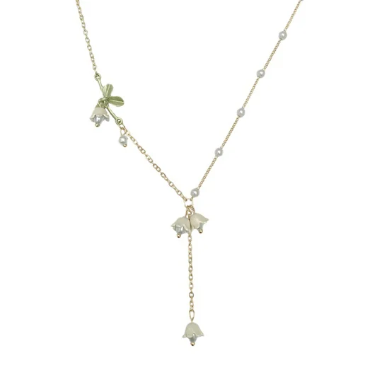 Lily of the Valley Pearl Flower Necklace | KEEPSORA
