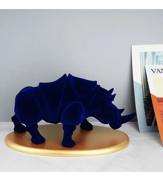 Modern Rhinoceros Resin Sculpture – Bold Rhino Statue for Living Room, Office, Shelf & Table Décor