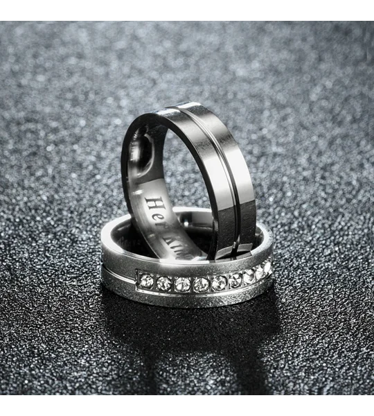 His Queen Her King Titanium Couple Rings – Wedding & Engagement Bands – FREE SHIPPING