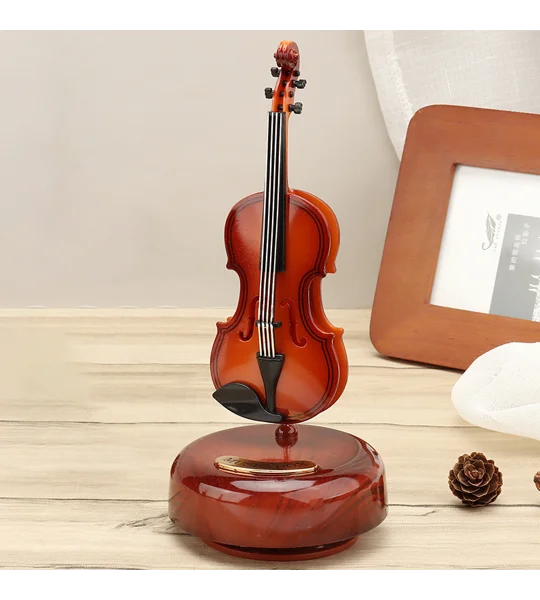 Rotating Musical Instrument Music Box – Guitar & Violin Classical Wind-Up Music Box – FREE SHIPPING