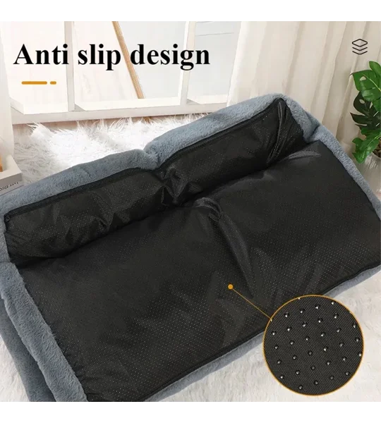 Washable Plush Dog & Cat Sofa Bed | Cozy Pet Couch