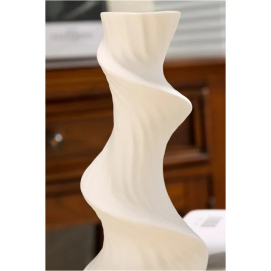 Modern White Ceramic Vase 7.87" | KEEPSORA