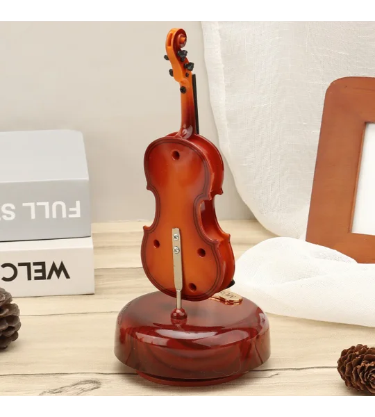 Rotating Musical Instrument Music Box – Guitar & Violin Classical Wind-Up Music Box – FREE SHIPPING