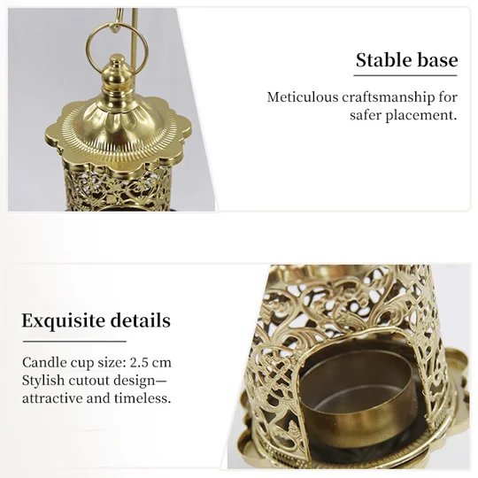 Vintage Metal Candle Holder 12.6" | KEEPSORA