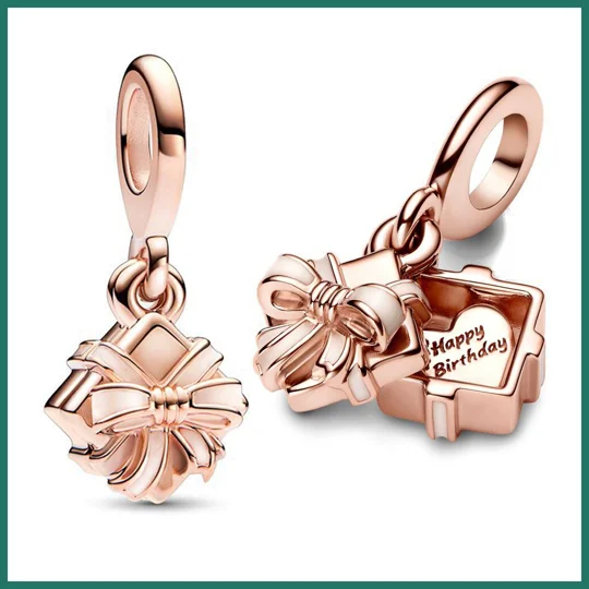 Gift Box Pendant Charm with Bow | KEEPSORA