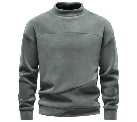 Men's Loose Fit Half Collar Sweatshirt – Casual Long Sleeve Pullover