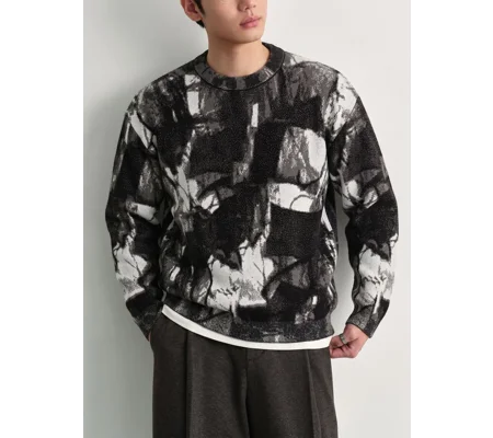 Men's Loose Fit Crewneck Sweater – Casual Long Sleeve Pullover