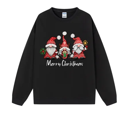 Women's Christmas Sweatshirt – Cartoon Holiday Eco-Cotton Fleece Pullover – S–2XL – FREE SHIPPING
