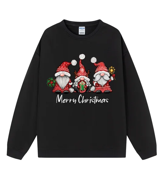 Women's Christmas Sweatshirt – Cartoon Holiday Eco-Cotton Fleece Pullover – S–2XL – FREE SHIPPING